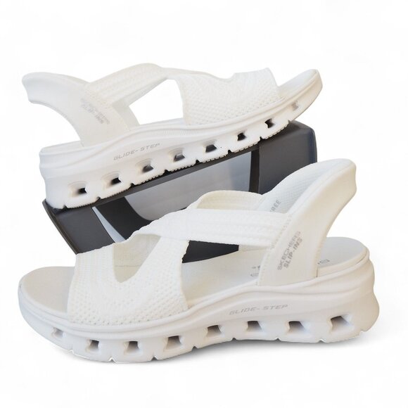 Skechers Slip-ins: Glide-Step Pro Sandals White Women's 8 Comfort 119557 WHT - Picture 1 of 10
